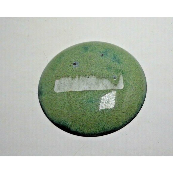 Small Plate Vintage Art Studio Piece Enamel Over Metal Brown Gold Trinket Dish - Picture 2 of 3